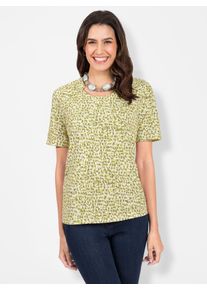 Inspirationen Damen Kurzarmshirt "Shirt", grün, Gr. 40, gemustert, mehrfarbig, 100% Baumwolle, Shirts