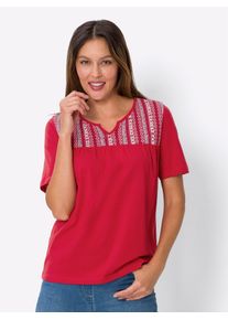 Classic Basics Damen Tunikashirt "Shirttunika", rot, Gr. 38, gemustert, ethno, mehrfarbig, 100% Baumwolle, Shirts