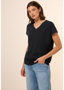 Cecil Damen T-Shirt, schwarz, casual, Gr. XXL, unifarben, Web, Stoff, 50% Baumwolle, 50% Modal, Shirts, im soften Baumwoll-Mix
