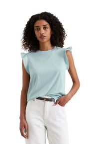 Marc O'Polo Damen T-Shirt "aus Material-Mix", blau, Gr. XXL, MARC O'POLO DENIM, unifarben, Obermaterial: 100% Baumwolle, Shirts