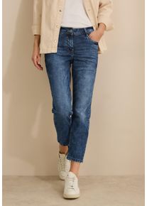 Cecil Damen 5-Pocket-Jeans "Style Scarlett", blau, casual, Gr. 27, unifarben, Denim/Jeans, Obermaterial: 78% Baumwolle, 20% Polyester, 2% Elasthan,