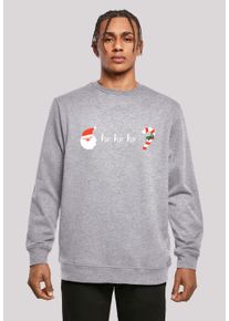 F4NT4STIC Herren Kapuzenpullover "Ho Ho Ho Weihnachten Christmas", grau, casual, Gr. L, Obermaterial: 50% Baumwolle, 50% Polyester, Pullover, Print