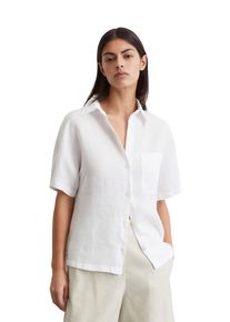 Marc O'Polo MARC O'POLO Damen Kurzarmbluse "aus leichter Qualität", weiß, elegant, Gr. 40, unifarben, Obermaterial: 100% Leinen, Blusen