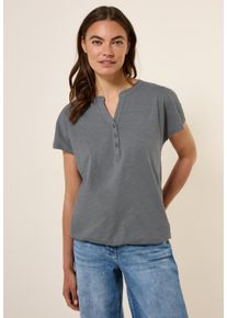 Cecil Damen Tunikashirt, grau, casual, Gr. L, unifarben, Web, 100% Baumwolle, Shirts, aus reiner Baumwolle