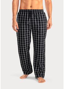 Herren Pyjamahose, AUTHENTIC LE JOGGER, Gr. 44, schwarz, Web, Obermaterial: 100% Baumwolle, kariert, Basic, Hosen, mit Seitentaschen und Bindeband