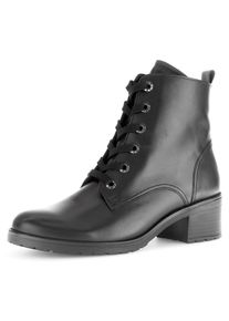 Gabor Damen Schnürstiefelette "Tunis", Gr. 39, schwarz, Kalbsleder, unifarben, klassisch, Schuhe, Blockabsatz, Schnürboots, Komfortschuh mit