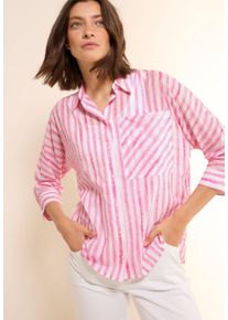 Cecil Damen Hemdblusecherry blossom pink, casual, Gr. M, gestreift, Web, Obermaterial: 100% Baumwolle, Blusen, im Streifen-Design