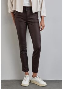 Street One Damen Stretch-Hose "Style YORK", braun, feminin, Gr. 44, Obermaterial: 79% Viskose, 18% Nylon, 3% Elasthan, Hosen