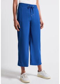 Street One Damen Stoffhose, blau, casual, Gr. 40, unifarben, Stoff, 100% Viskose, Hosen, High Waist