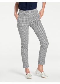 Heine Damen Röhrenhose, schwarz-weiß, Gr. 24, gemustert, mehrfarbig, 71% Baumwolle, 26% Polyester, 3% Elasthan, Hosen