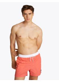 Herren Badeshorts "MEDIUM DRAWSTRING"pink poppy, casual, Gr. S, Tommy Hilfiger Swimwear, unifarben, Polyamid, Badehosen, mit Logo-Patch, mit