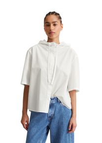 Marc O'Polo Damen Kurzarmbluse "aus Organic Cotton", weiß, Gr. XS, MARC O'POLO DENIM, unifarben, Obermaterial: 100% Baumwolle, Blusen