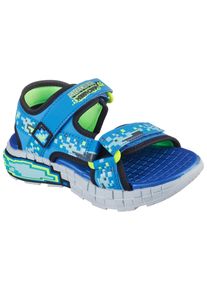 Skechers Kinder Sandale "MEGA-SPLASH 4K", Gr. 27, blau, Lederimitat, Textil, kontrastfarbene Details, sportlich, Schuhe, Klettschuh im coolen