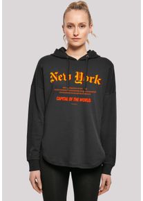F4NT4STIC Damen Kapuzenpullover "New York OVERSIZE HOODIE", schwarz, casual, Gr. S, Obermaterial: 100% Baumwolle, Pullover, Print