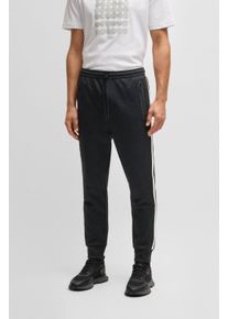 BOSS Green Herren Sweathose "Hover Striped C", schwarz, casual, Gr. XXXL, unifarben, Sweatware, Obermaterial: 98% Polyester, 2% Elasthan, Hosen, mit