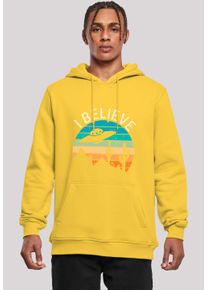F4NT4STIC Herren Kapuzenpullover "I Believe UFO Alien Sonnenuntergang", gelb, casual, Gr. XL, Obermaterial: 65% Baumwolle, 35% Polyester, Pullover,