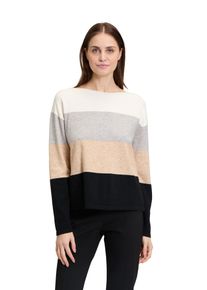 Betty Barclay Damen Strickpullover "Betty Barclay Feinstrickpullover mit Color Blocking", beige, casual, Gr. 40, Strick, Obermaterial: 50% Viskose,