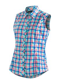 Maier Sports Damen Funktionsbluse "Paloma"kariert, Gr. 52, 85% Polyester, 15% Viscose, Blusen, Karierte, ärmellose Bluse für Wandern, Reisen und