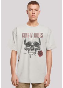 F4NT4STIC Herren T-Shirt "Guns 'n' Roses Flower Skull Rock Musik Band", grau, casual, Gr. XXL, Obermaterial: 100% Baumwolle, Shirts, Premium Qualität