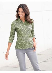 Inspirationen Damen Poloshirt "Shirt", grün, Gr. 40, gemustert, mehrfarbig, 50% Baumwolle, 50% Modal, Shirts