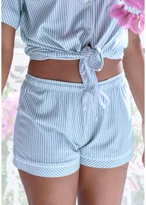 s.Oliver Damen Pyjamashorts, Gr. 32, grün, Single Jersey, Obermaterial: 50% Baumwolle, 50% Viskose, klassisch, Hosen, mit Kontrastpaspel