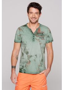 CAMP DAVID Herren Rundhalsshirt, grün, casual, Gr. XXL, bedruckt, bestickt, Material: 100% Baumwolle, Shirts, aus Baumwolle