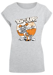 ABSOLUTE CULT Herren T-Shirt "ABSOLUTE CULT Damen Ladies Tom and Jerry - Baseball T-Shirt", grau, casual, Gr. XL, bedruckt, 100% Baumwolle, Shirts