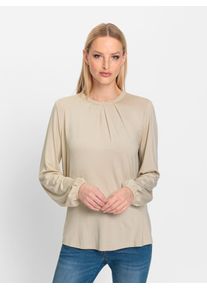 Heine Damen Langarmshirt "Shirt", beige, Gr. 36, unifarben, 95% Viskose, 5% Elasthan, Shirts