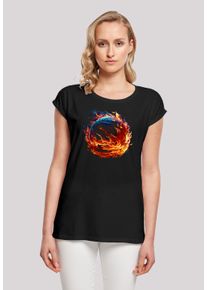 F4NT4STIC Damen T-Shirt "Basketball On Fire Sport SHORT SLEEVE", schwarz, casual, Gr. XXXL, Obermaterial: 100% Baumwolle, Shirts, Print