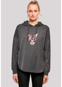 F4NT4STIC Damen Kapuzenpullover "Niedlicher Hase mit Schleife", grau, casual, Gr. S, Obermaterial: 100% Baumwolle, Pullover, Premium Qualität