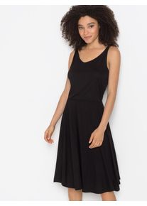 Vivance Damen Jerseykleid, schwarz, modisch, Gr. 36, unifarben, Jersey, Obermaterial: 100% Viskose, Kleider, mit Knotendetails