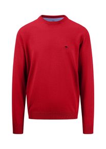 Fynch-Hatton Herren Strickpullover, rot, casual, Gr. L, unifarben, Strick, Obermaterial: 100% Baumwolle, Pullover, mit Stickerei auf der Brust