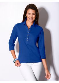 Casual Looks Damen Poloshirt "Poloshirt", blau, Gr. 36, unifarben, 50% Baumwolle, 50% Modal, Shirts