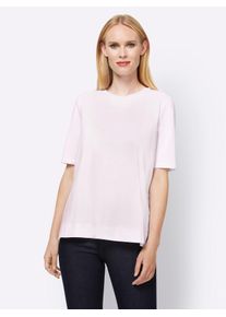 Heine Damen Kurzarmshirt "Shirt", weiß, Gr. 50, unifarben, 95% Baumwolle, 5% Elasthan, Rückseite:100% Polyester, Shirts