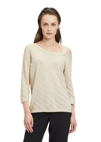 Betty Barclay Damen Strickpullover "Betty Barclay Feinstrickpullover mit Lurexfaden", beige, festlich, Gr. 46, Strick, Obermaterial: 50% Baumwolle,