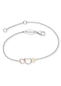 Engelsrufer Damen Armband "3 HERZEN TRICOLOR, RB-WITHLOVE-03", Silber 925 (Sterlingsilber), rosa, Silber 925 (Sterlingsilber), Armbänder