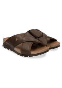 Panama Jack Herren Pantolette "Salman", Gr. 41, braun, Nappaleder, vintage, casual, Schuhe, Sommerschuh, Hausschuh, Strandschuh mit Softfußbett