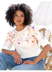 Heine Damen 3/4-Arm-Shirt "Shirt", bunt, Gr. 46, gemustert, mehrfarbig, geblümt, bedruckt, 100% Baumwolle, Shirts