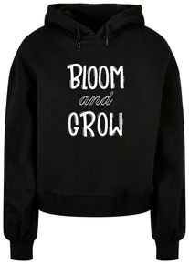 Merchcode Damen Kapuzenpullover "Merchcode Damen Ladies Spring - Bloom and grow Oversized Hoody", schwarz, casual, Gr. L, mehrfarbig, 100% Baumwolle,