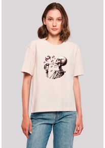 F4NT4STIC Damen T-Shirt "Niedliches Goth Skelett Herz Seifenblasen", pink, casual, Gr. XXL, Obermaterial: 100% Baumwolle, Shirts, Premium Qualität