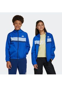 Kinder Windbreaker "J TIBERIO WB"royal blau, glow blau, dunkelblau, weiß, sportlich, Gr. 164, adidas Sportswear, Obermaterial: 100% Polyester, Jacken