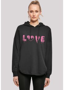 F4NT4STIC Damen Kapuzenpullover "Valentinstag Love Pink", schwarz, casual, Gr. M, Obermaterial: 100% Baumwolle, Pullover, Print
