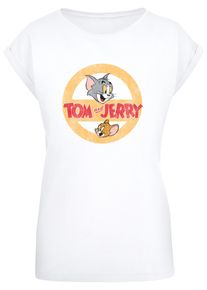 ABSOLUTE CULT Herren T-Shirt "ABSOLUTE CULT Damen Ladies Tom and Jerry - Circle One T-Shirt", weiß, casual, Gr. XS, bedruckt, 100% Baumwolle, Shirts
