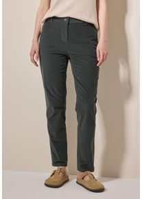 Cecil Damen Cordhose, grün, casual, Gr. 36, unifarben, Web, 98% Baumwolle, 2% Elasthan, Hosen, 4-Pocket Style
