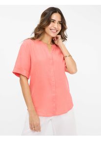 Brax Damen Kurzarmbluse "Style VERI", orange, Gr. 46, 100% Leinen, Blusen