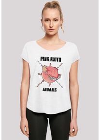 F4NT4STIC Damen T-Shirt "Pink Floyd Fat Pig Ladies Long T-Shirt", weiß, casual, Gr. XS, Obermaterial: 100% Baumwolle, Shirts, Damen,Premium