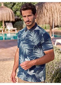 Lerros Herren Poloshirt "Lerros Modisches Poloshirt, sommerlich gemustert", blau, Gr. L, 100% Baumwolle, Shirts