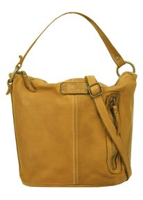 CLUTY Damen Umhängetasche, gelb, Leder, unifarben, Taschen, echt Leder, Made in Italy