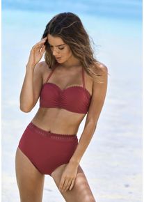 s.Oliver Damen Bikini-Hose "Aiko", rot, Basic, Gr. 34, unifarben, Microfaser, Polyamid, Microfaser, Badehosen, mit Häkeloptik