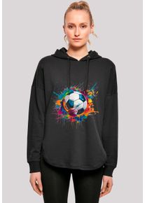 F4NT4STIC Damen Kapuzenpullover "Bunte Fußball Grafik", schwarz, casual, Gr. M, Obermaterial: 100% Baumwolle, Pullover, Premium Qualität